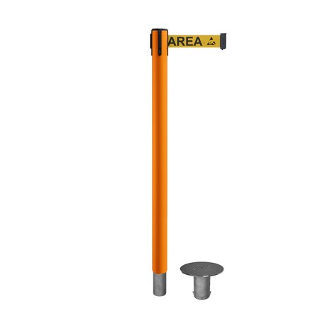 MONTOUR LINE Stanchion Belt Barrier Removable Base Orange Post 7.5ftArea Belt MSX630R-OR-ESDPRYB-75